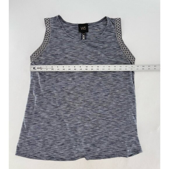 W5 Anthropologie Blue White Space Dye Sleeveless Scoop‎ Neck Blouse Sz L Boho - Picture 7 of 7